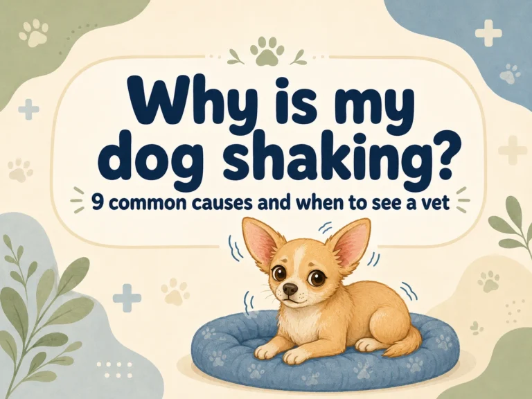 Chihuahua trembling on a dog bed beneath the title Why Is My Dog Shaking